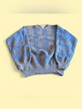Vintage Damon Wool Blend Sweater Women’s L Gray Blue Italy